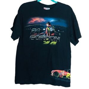 JEFF GORDON logo shirt. Size M 100% cotton black